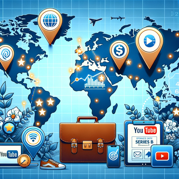File:Illustration of a digital world map with icons representing Arctic Shores' promotional channels..png