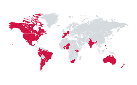 Map showing Global Presence of American Tower Corporation